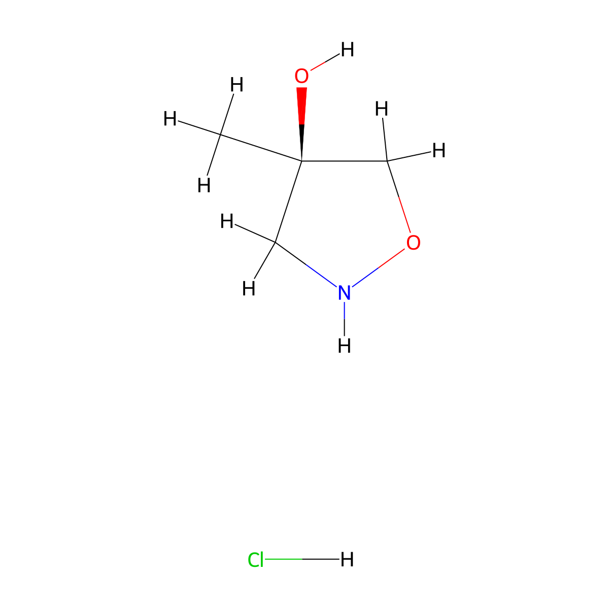 (R)-4-Methylisoxazolidin-4-ol hydrochloride molecular structure, CAS 644970-85-4