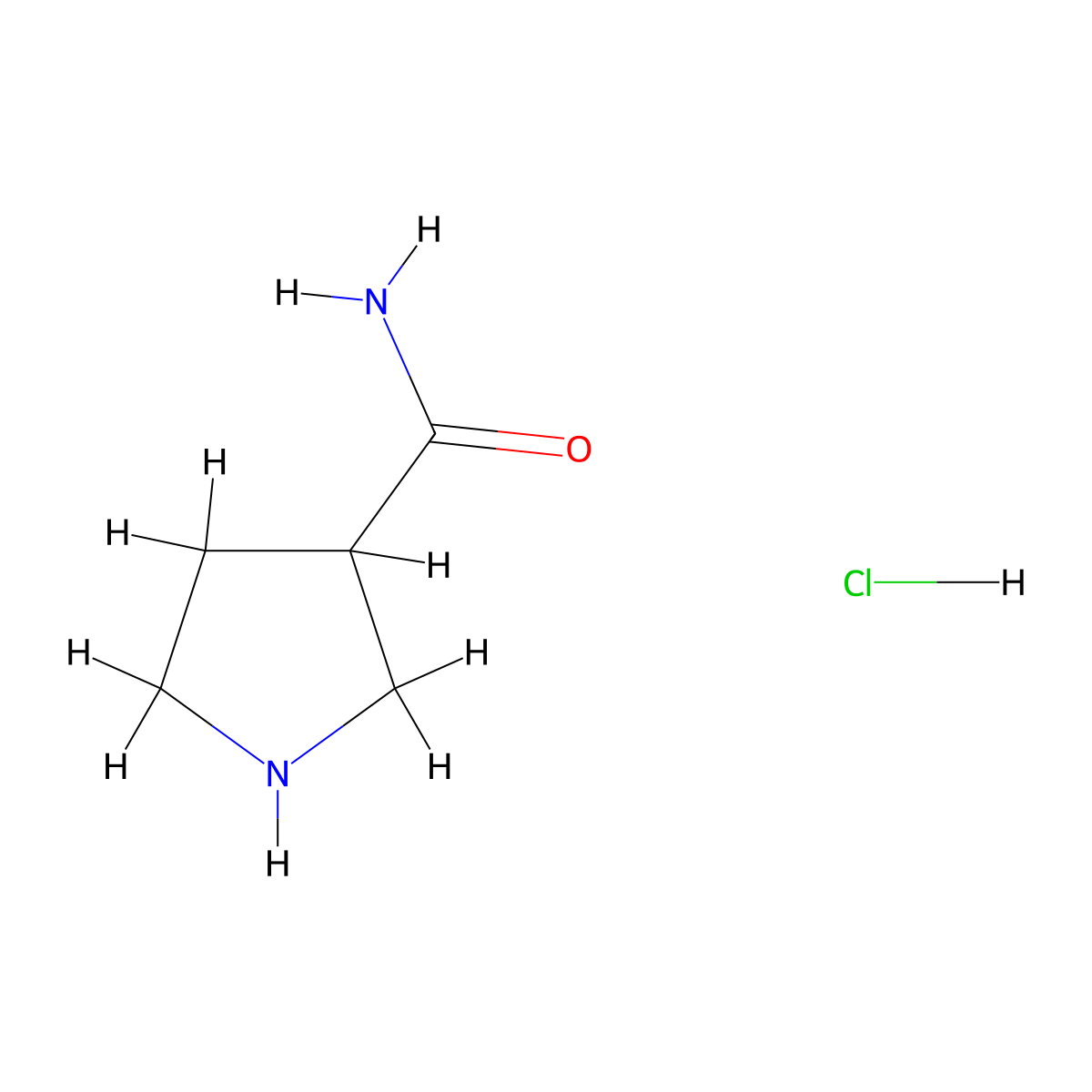 Pyrrolidine-3-carboxamide hydrochloride molecular structure, CAS 644972-57-6
