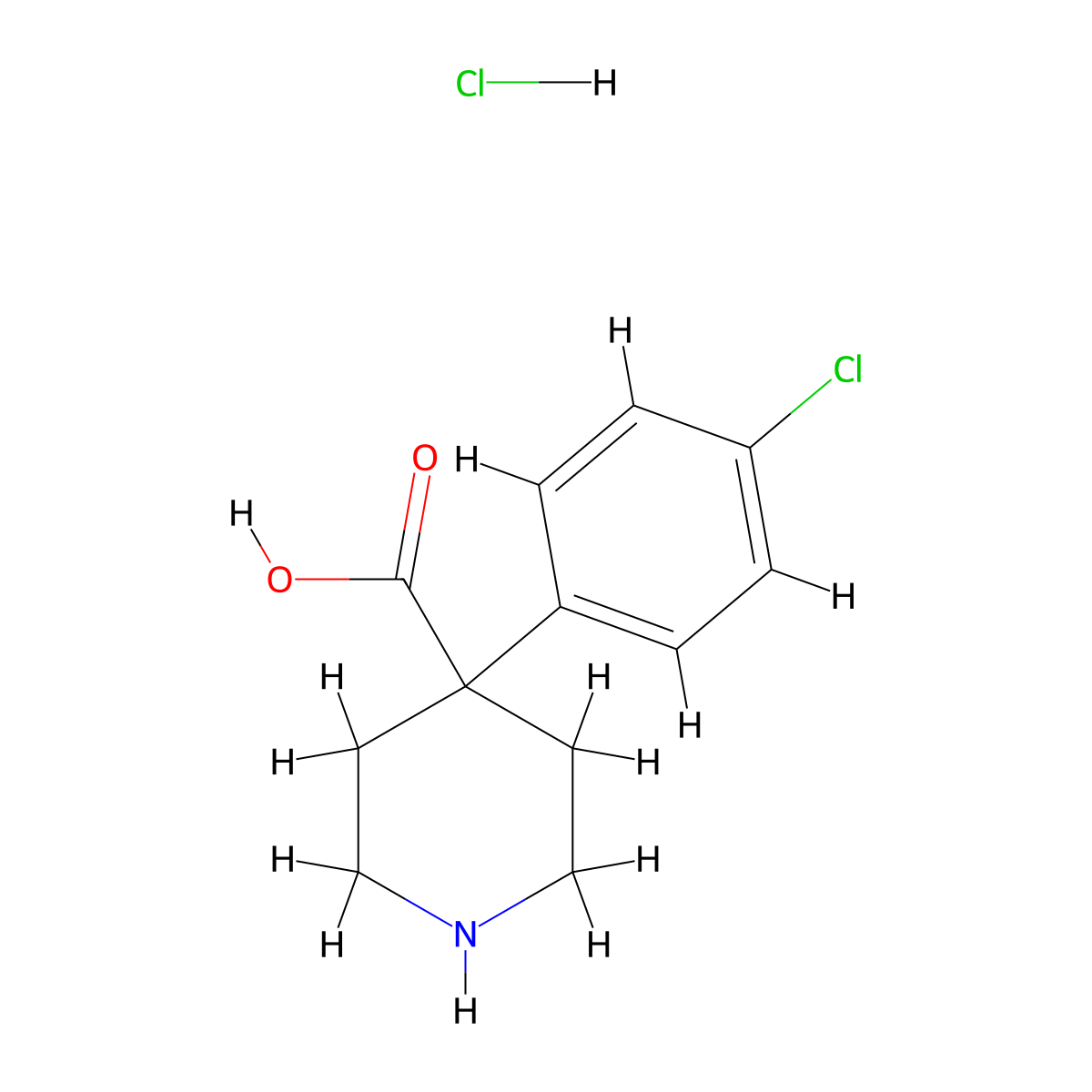 4-(4-Chloro-phenyl)-piperidine-4-carboxylic acid hydrochloride molecular structure, CAS 644981-93-1