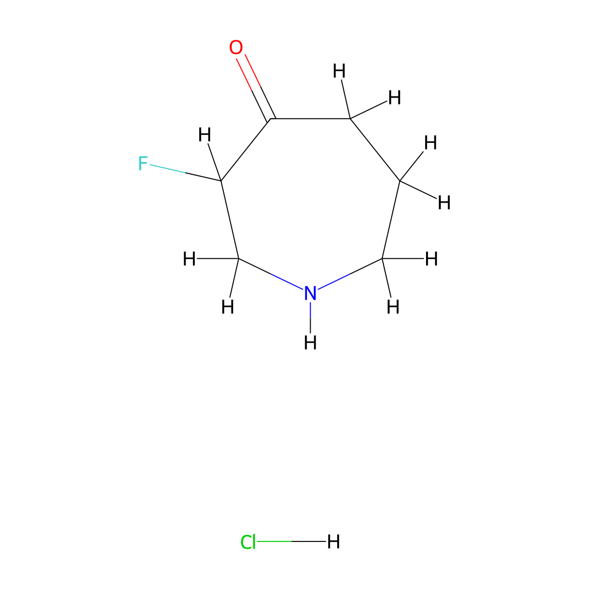 3-Fluoroazepan-4-one hydrochloride molecular structure, CAS 644982-13-8