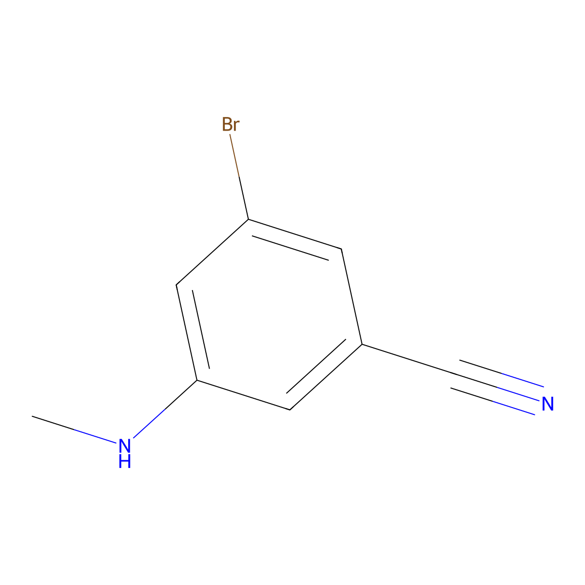 3-Bromo-5-(methylamino)benzonitrile molecular structure, CAS 644982-56-9