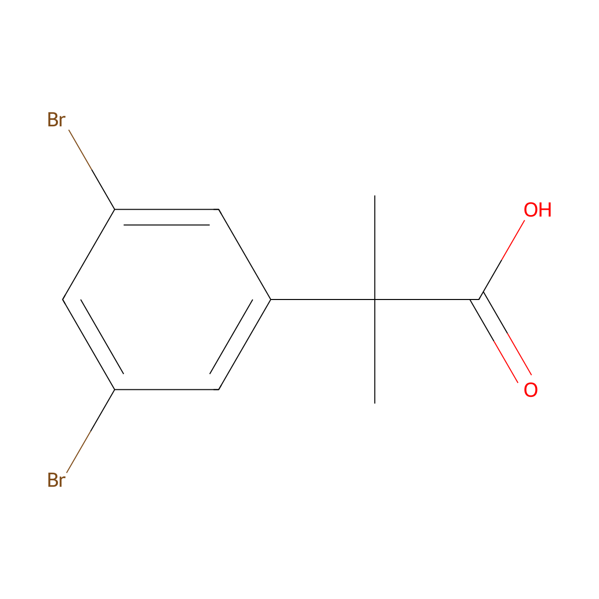 2-(3,5-Dibromophenyl)-2-methylpropanoic acid molecular structure, CAS 644982-92-3