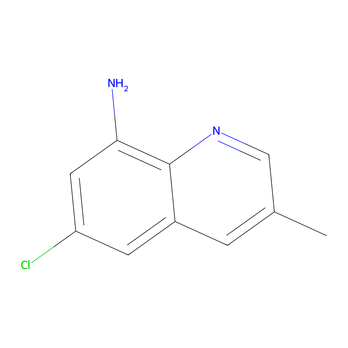 6-Chloro-3-methylquinolin-8-amine molecular structure, CAS 644986-04-9