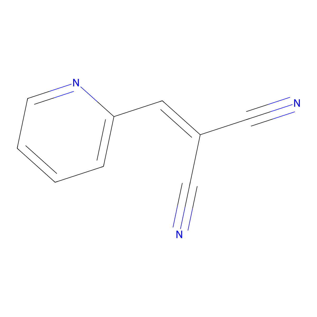 Propanedinitrile, (2-pyridinylmethylene)- molecular structure, CAS 64499-63-4
