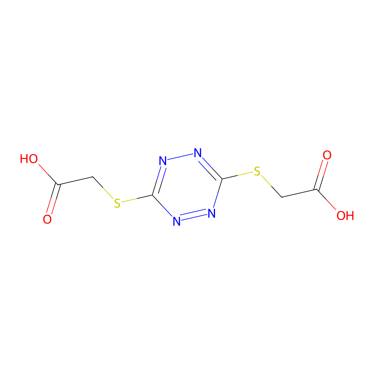 2,2'-((1,2,4,5-Tetrazine-3,6-diyl)bis(sulfanediyl))diacetic acid molecular structure, CAS 64499-89-4