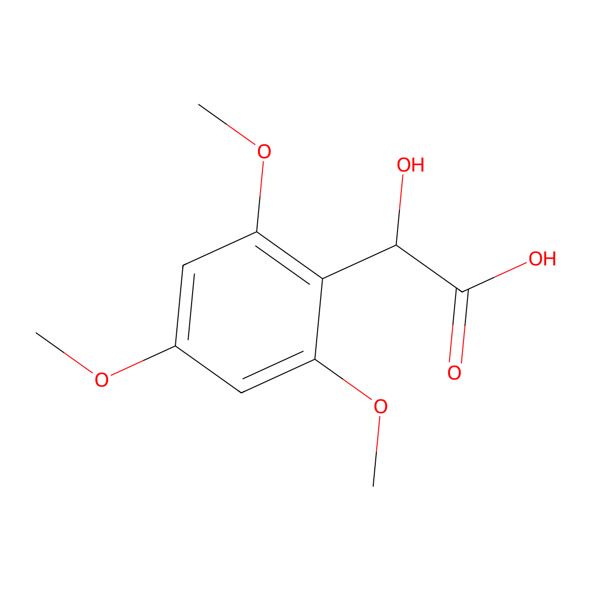 2-Hydroxy-2-(2,4,6-trimethoxyphenyl)acetic acid molecular structure, CAS 644990-10-3