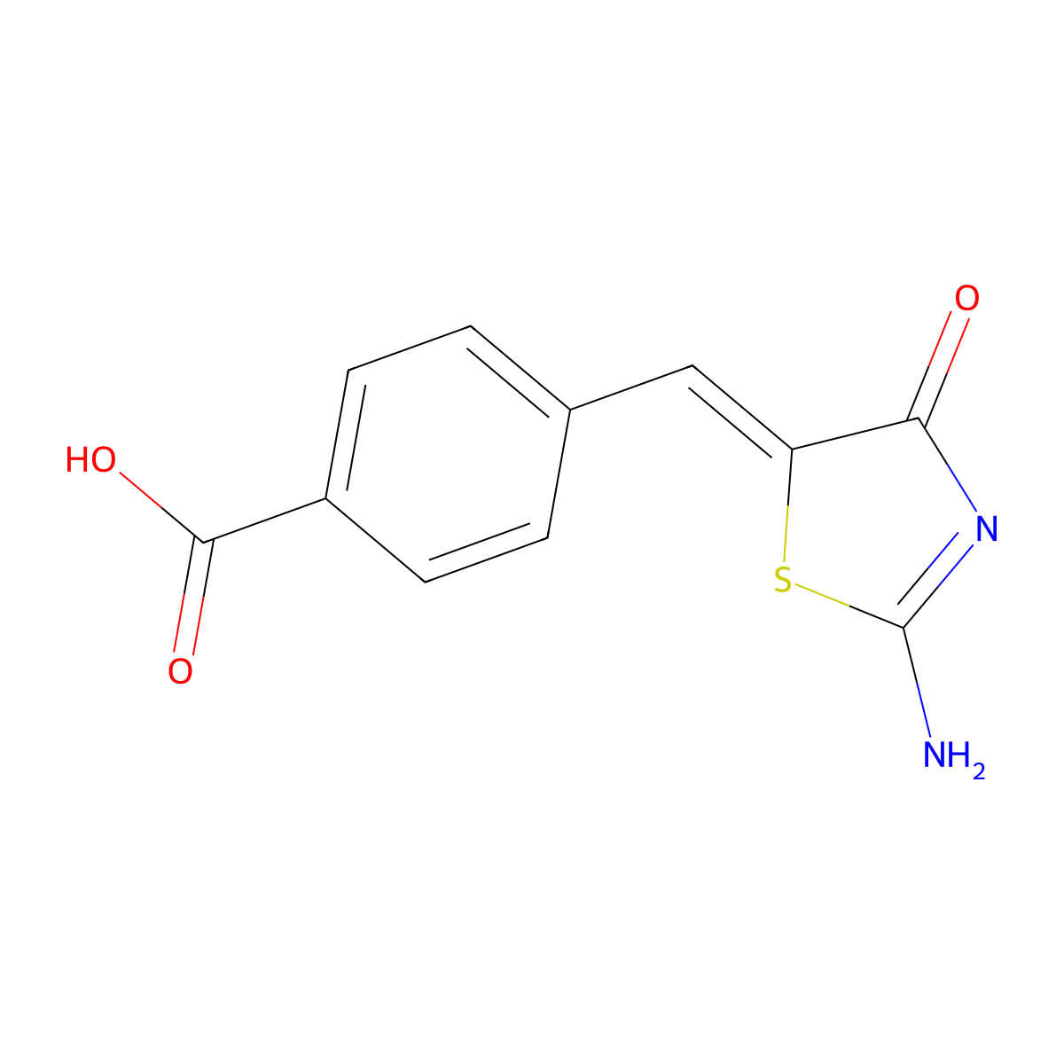 4-[(2-amino-4-oxo-1,3-thiazol-5-ylidene)methyl]benzoic Acid molecular structure, CAS 644996-35-0
