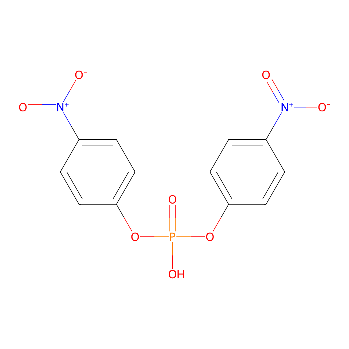 Bis(p-nitrophenyl) phosphate molecular structure, CAS 645-15-8