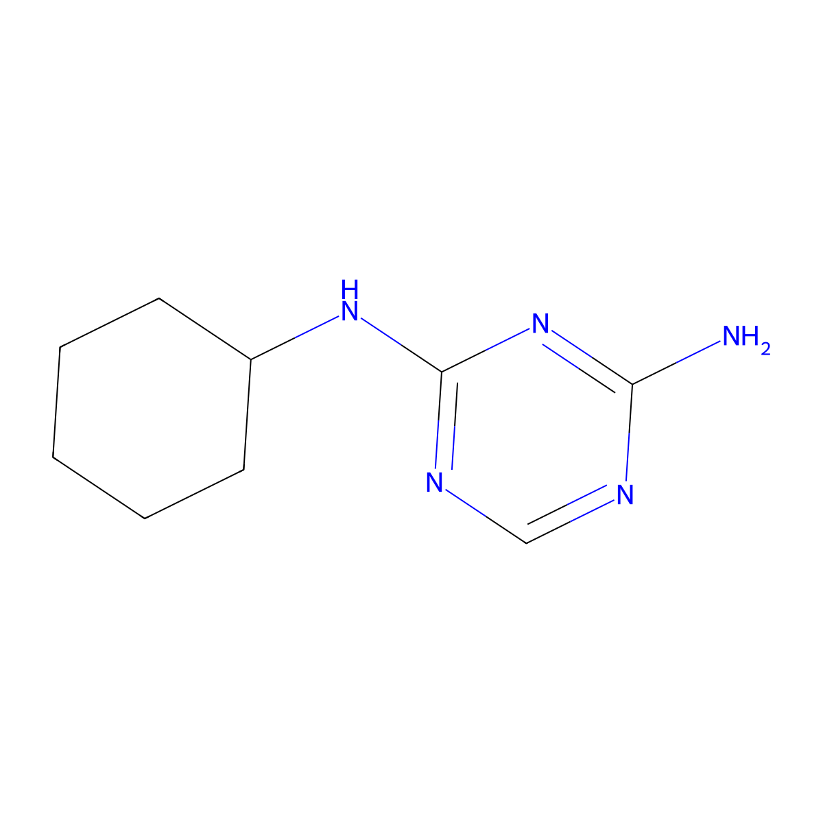 N-Cyclohexyl-1,3,5-triazine-2,4-diamine molecular structure, CAS 645-20-5