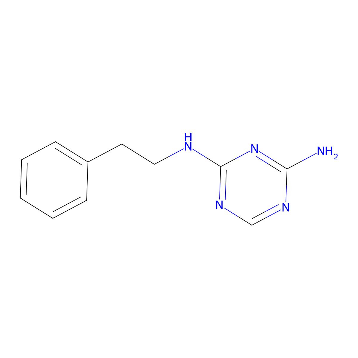N-(2-phenylethyl)-1,3,5-triazine-2,4-diamine molecular structure, CAS 645-30-7