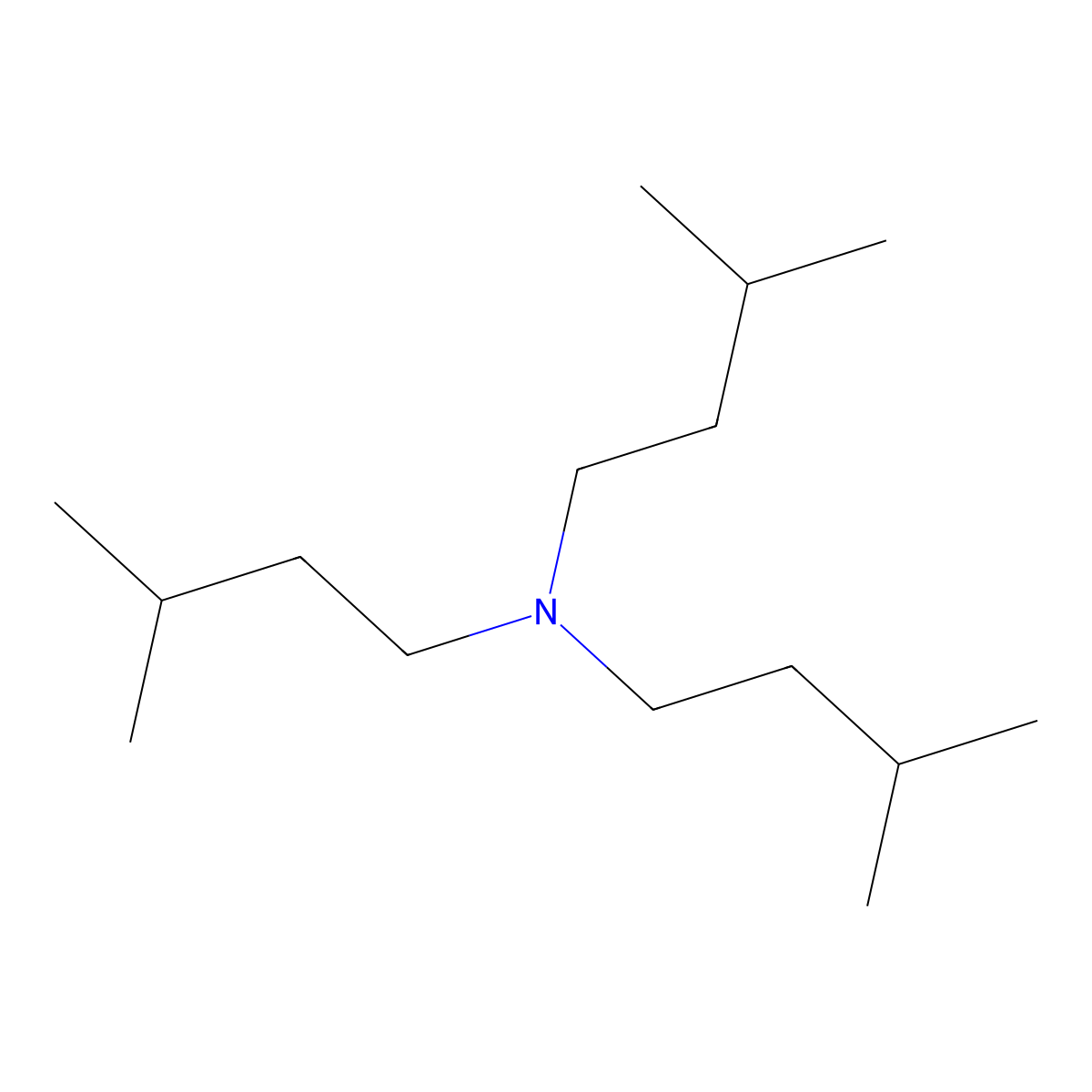 1-Butanamine, 3-methyl-N,N-bis(3-methylbutyl)- molecular structure, CAS 645-41-0