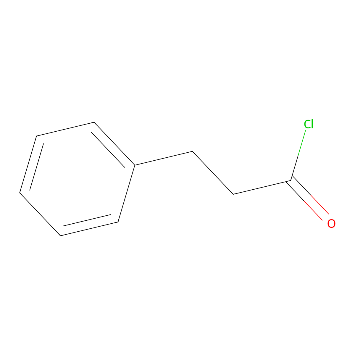 Benzenepropanoyl chloride molecular structure, CAS 645-45-4