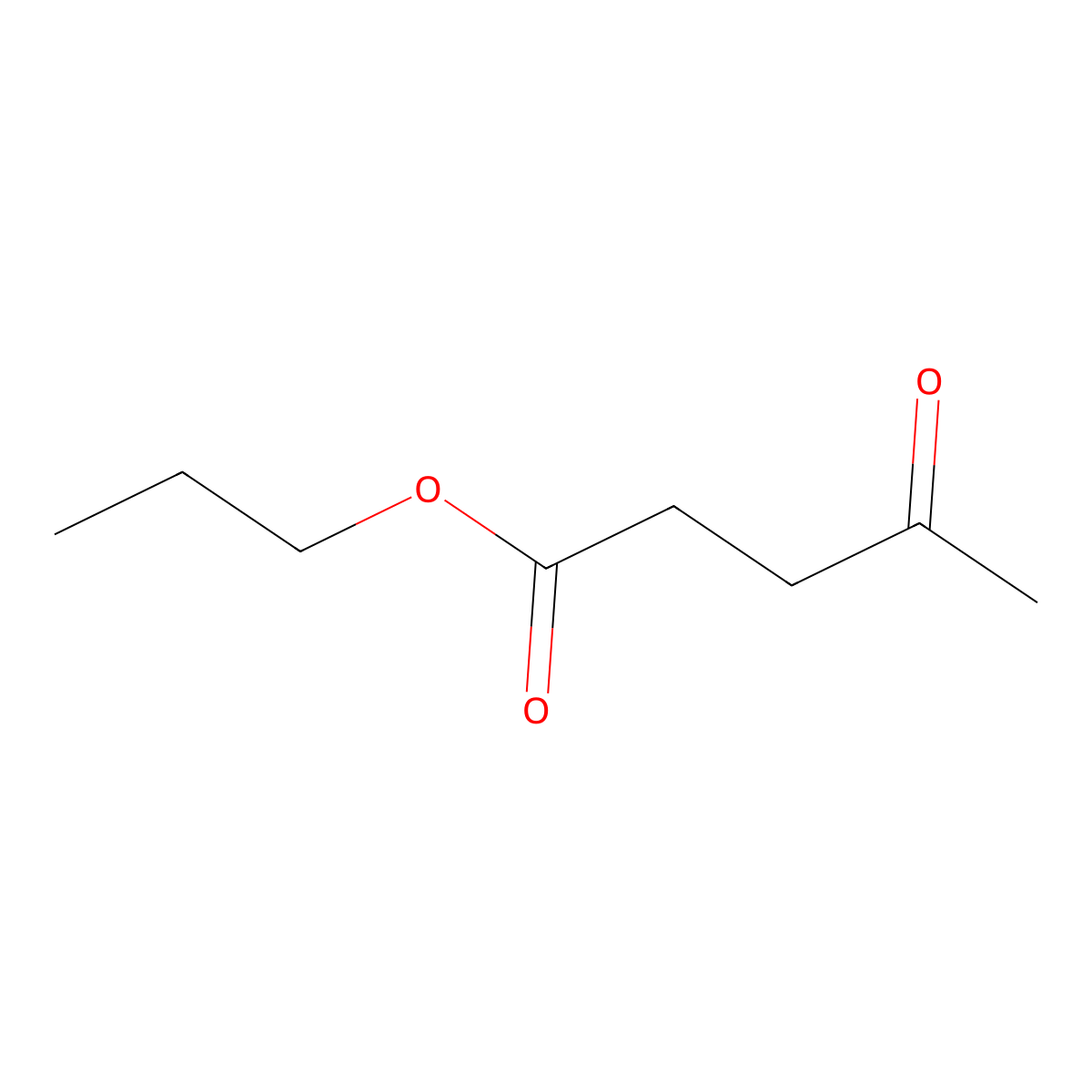 Propyl levulinate molecular structure, CAS 645-67-0