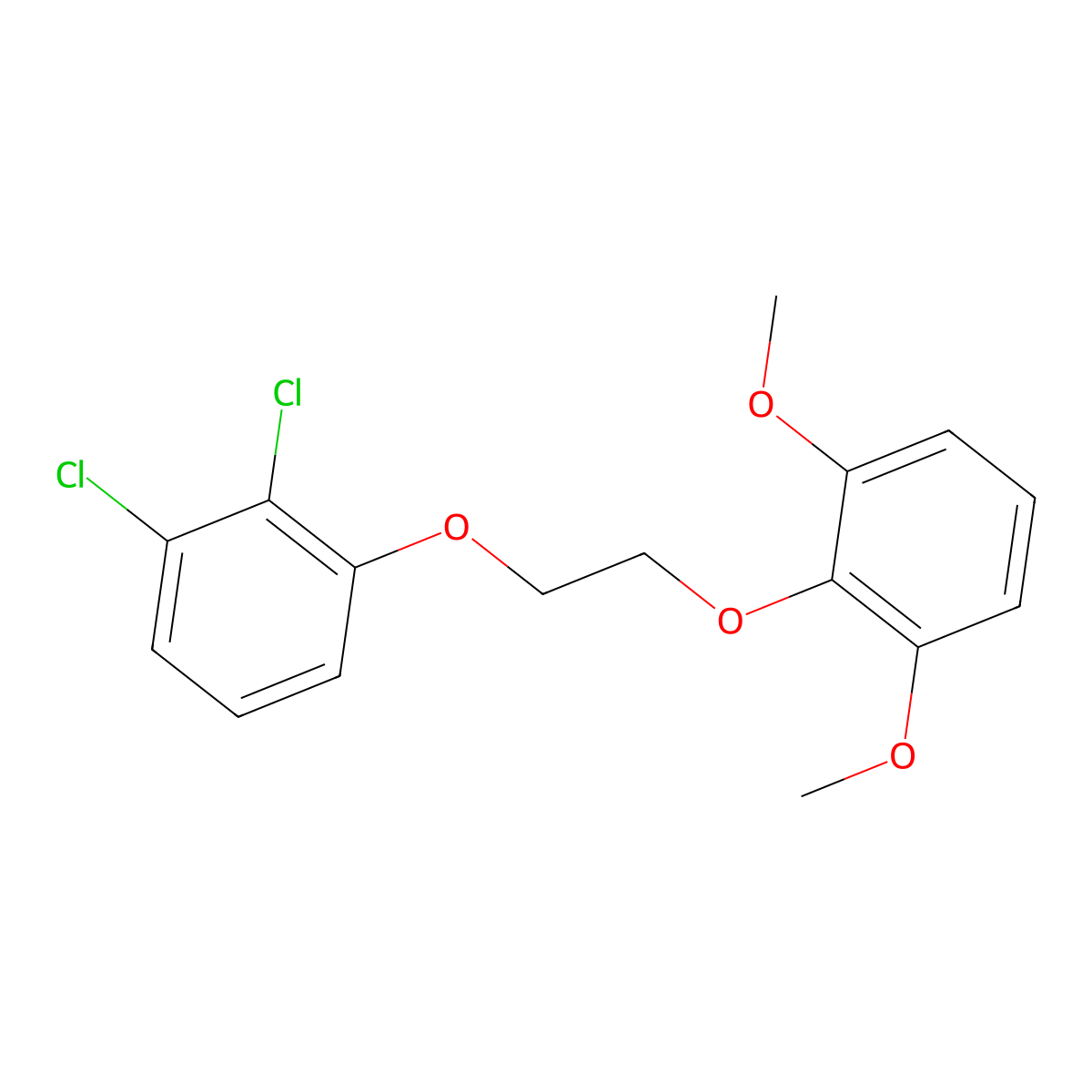 1,2-Dichloro-3-[2-(2,6-dimethoxyphenoxy)ethoxy]benzene molecular structure, CAS 6450-03-9