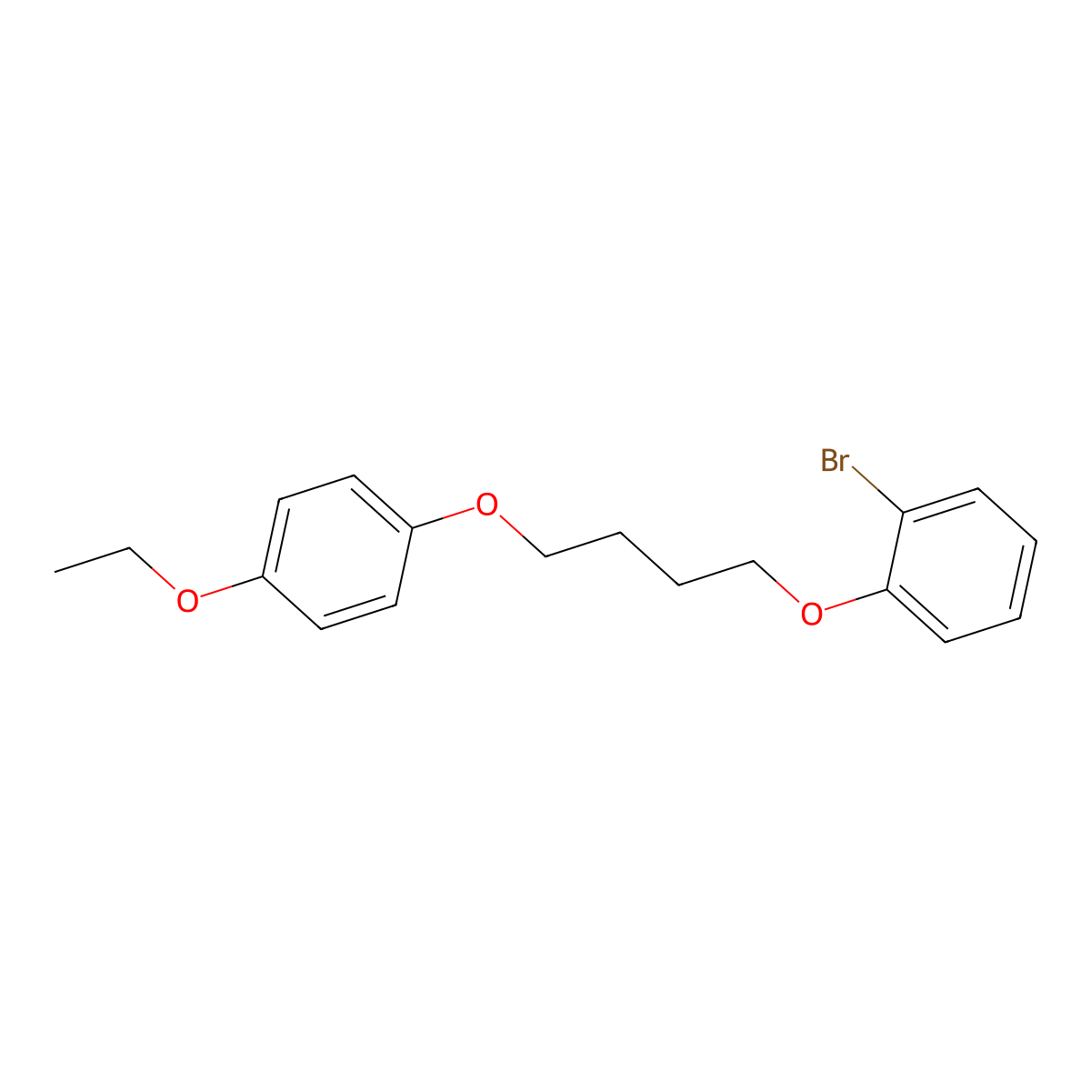 1-Bromo-2-[4-(4-ethoxyphenoxy)butoxy]benzene molecular structure, CAS 6450-24-4