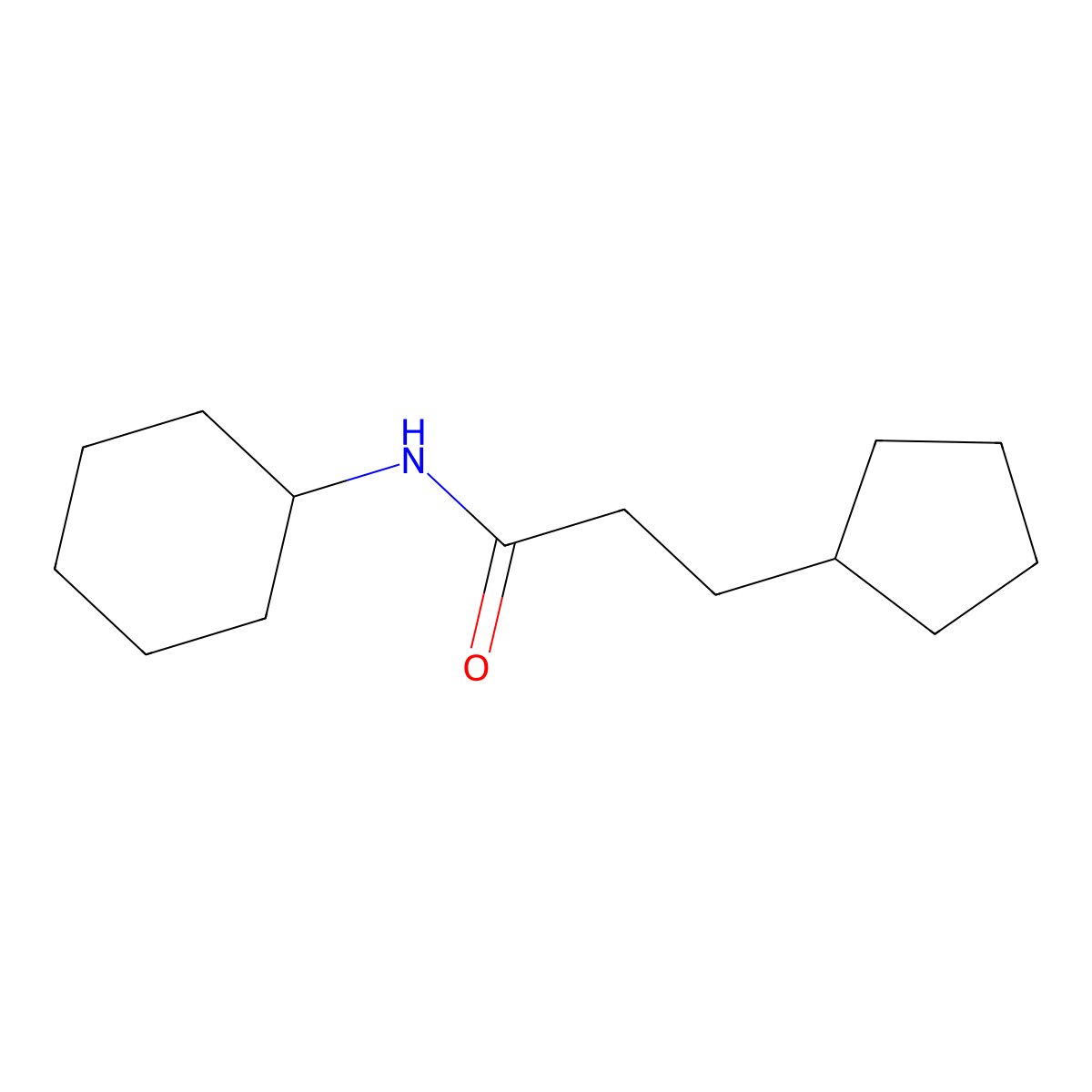 N-cyclohexyl-3-cyclopentylpropanamide molecular structure, CAS 64504-79-6