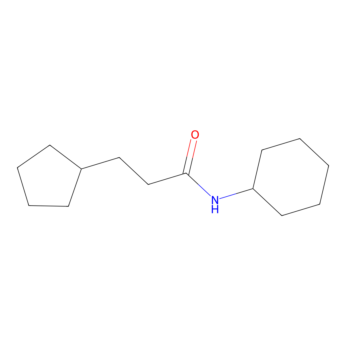 N-cyclohexyl-3-cyclopentylpropanamide molecular structure, CAS 64504-79-6