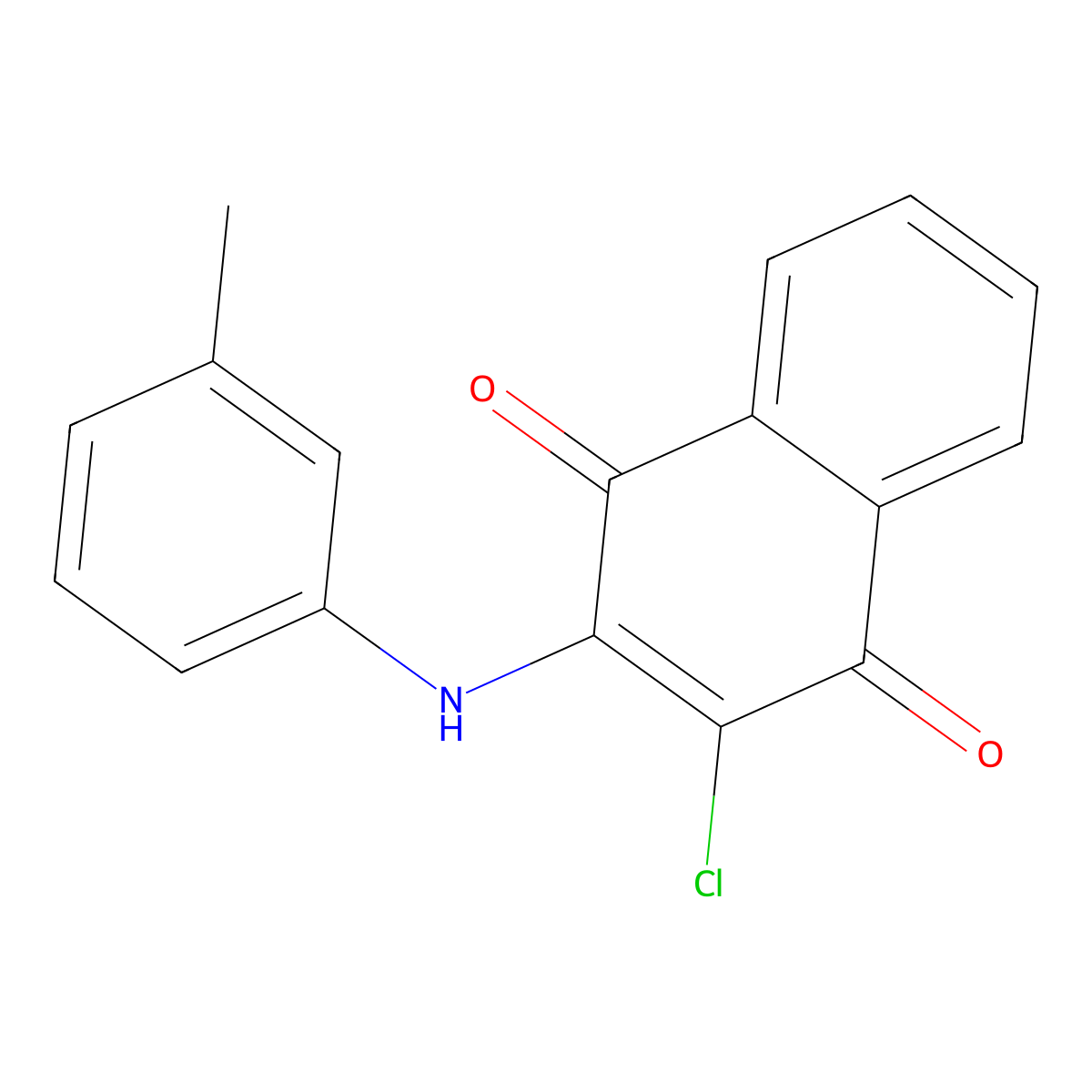 3-Chloro-2-(3-methylanilino)-1,4-naphthoquinone molecular structure, CAS 64505-54-0