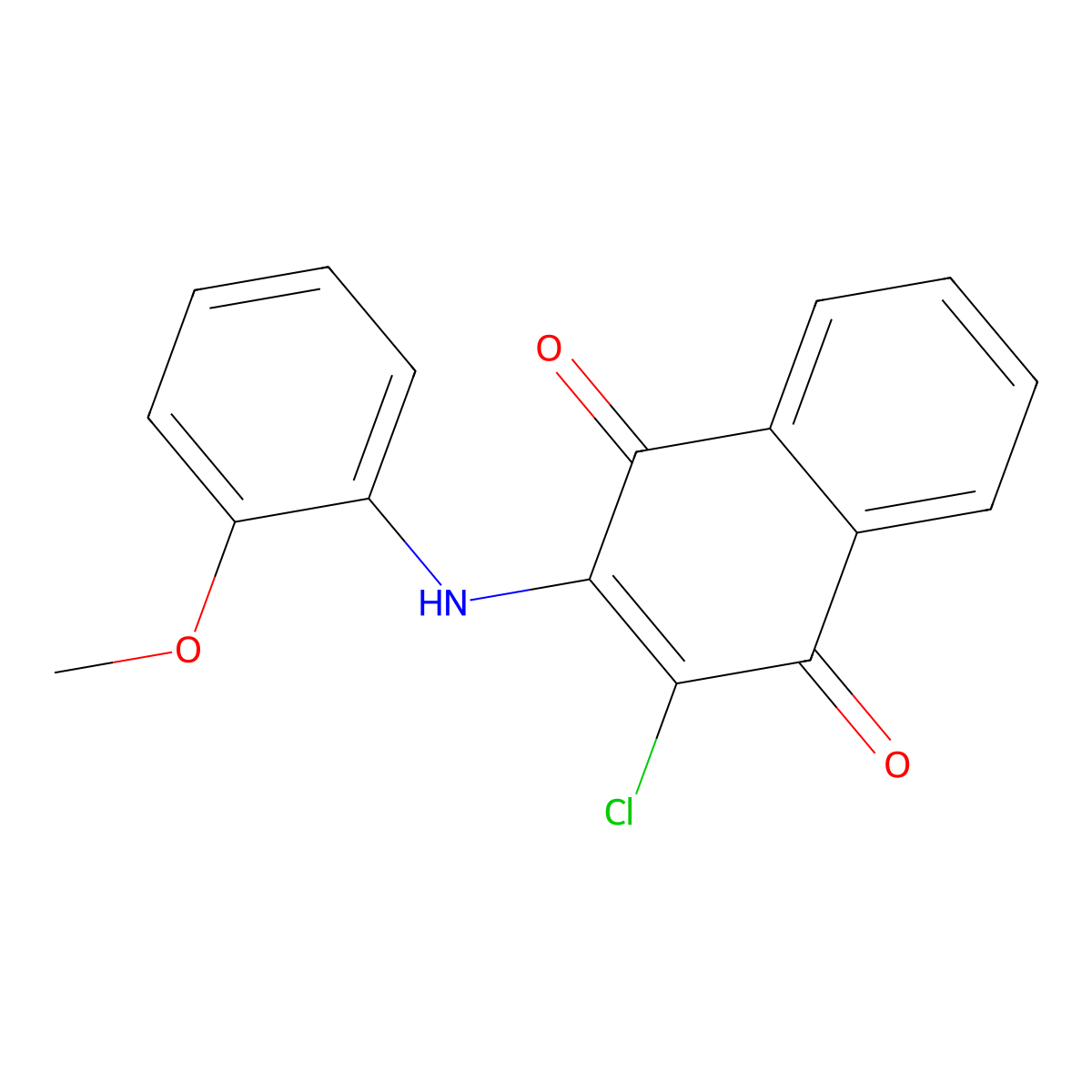 3-Chloro-2-(2-methoxyanilino)-1,4-naphthoquinone molecular structure, CAS 64505-74-4