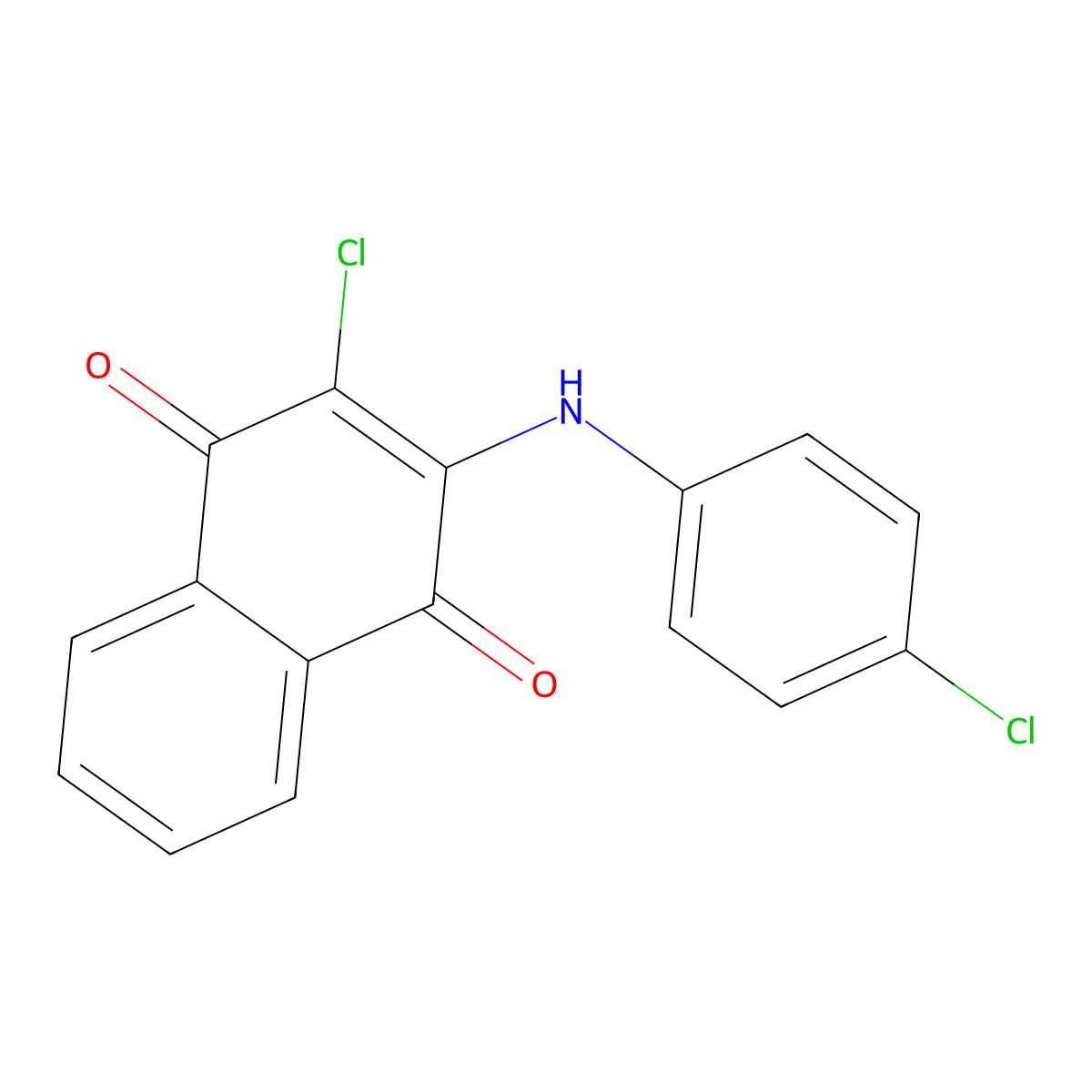 2-Chloro-3-[(4-chlorophenyl)amino]naphthalene-1,4-dione molecular structure, CAS 64505-81-3