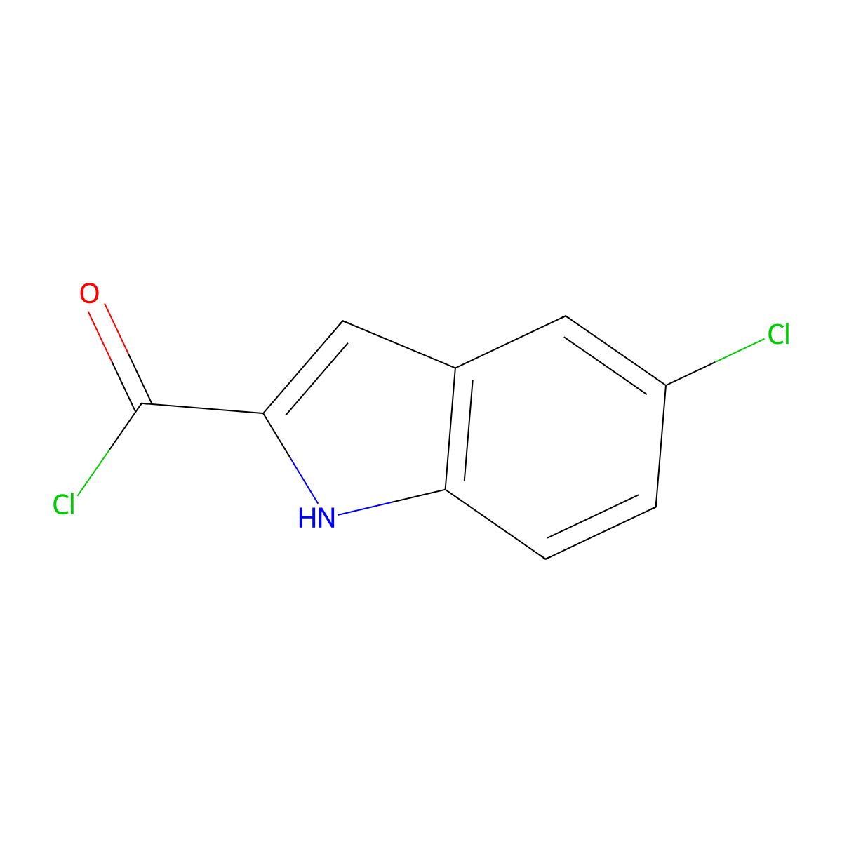 5-chloro-1H-indole-2-carbonyl Chloride molecular structure, CAS 64507-05-7