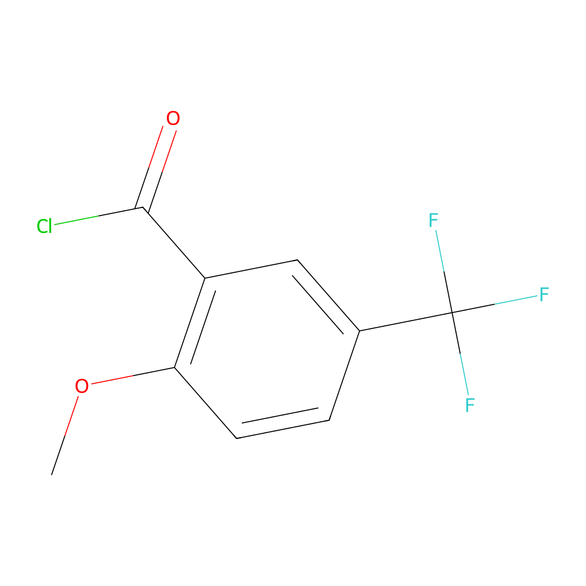 2-Methoxy-5-(trifluoromethyl)benzoyl chloride molecular structure, CAS 64507-07-9