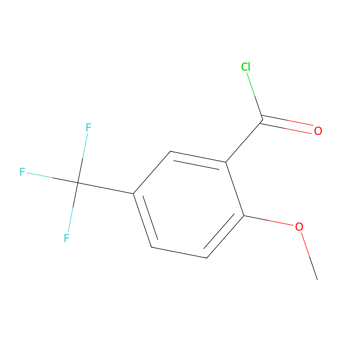2-Methoxy-5-(trifluoromethyl)benzoyl chloride molecular structure, CAS 64507-07-9