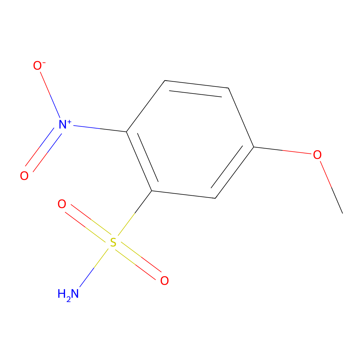 5-Methoxy-2-nitrobenzene-1-sulfonamide molecular structure, CAS 6451-49-6