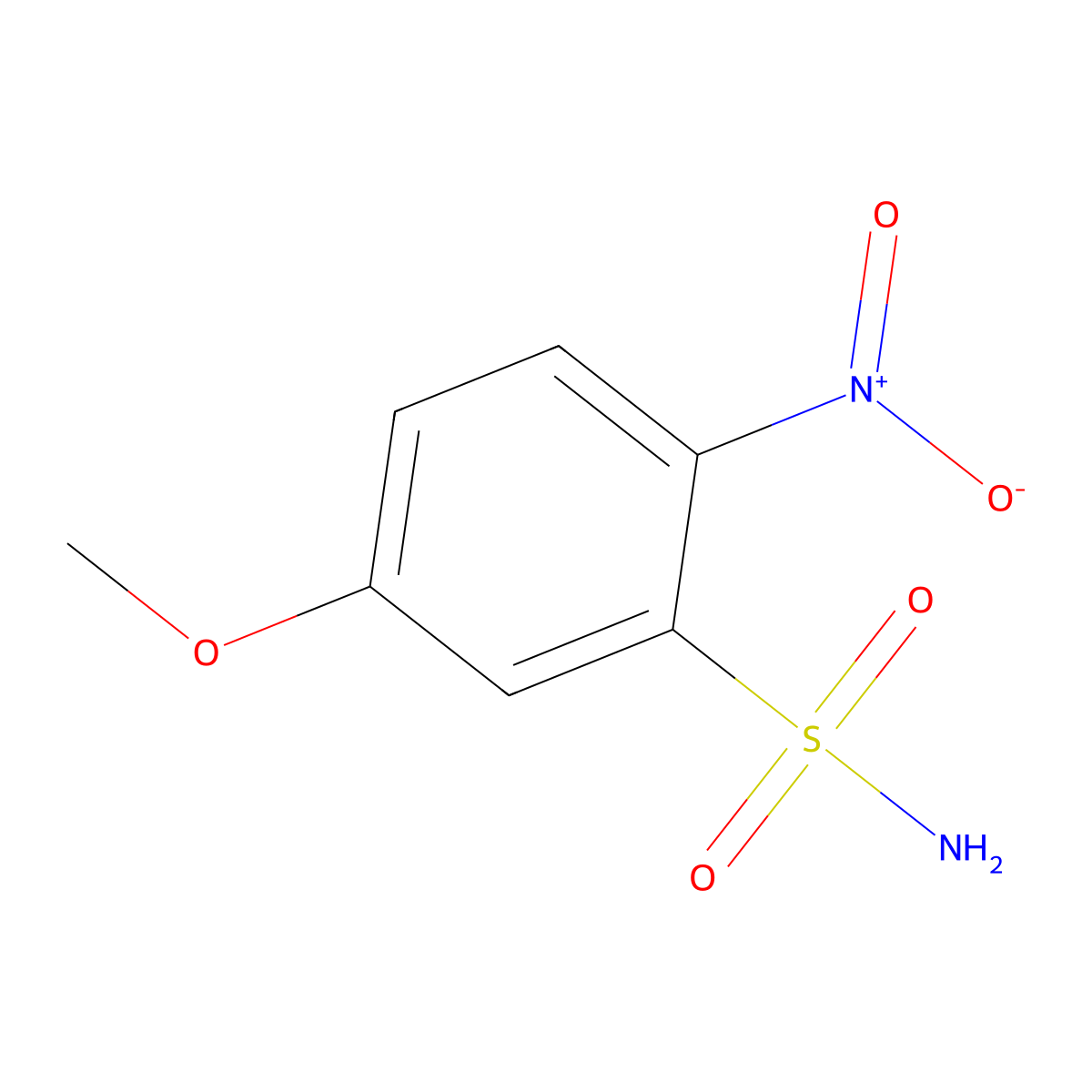 5-Methoxy-2-nitrobenzene-1-sulfonamide molecular structure, CAS 6451-49-6
