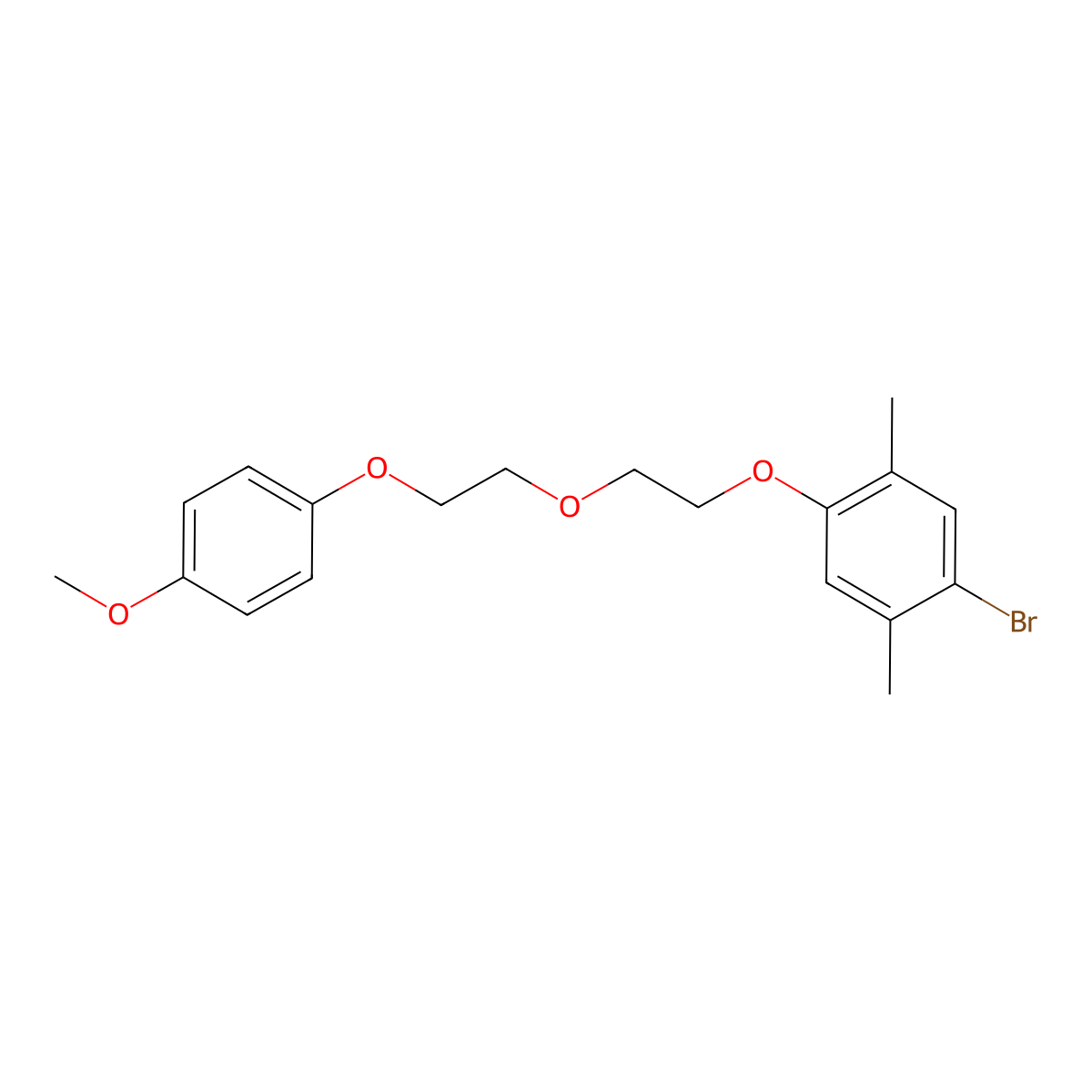 1-Bromo-4-[2-[2-(4-methoxyphenoxy)ethoxy]ethoxy]-2,5-dimethylbenzene molecular structure, CAS 6451-55-4