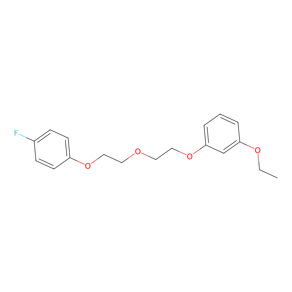 1-Ethoxy-3-[2-[2-(4-fluorophenoxy)ethoxy]ethoxy]benzene molecular structure, CAS 6451-98-5