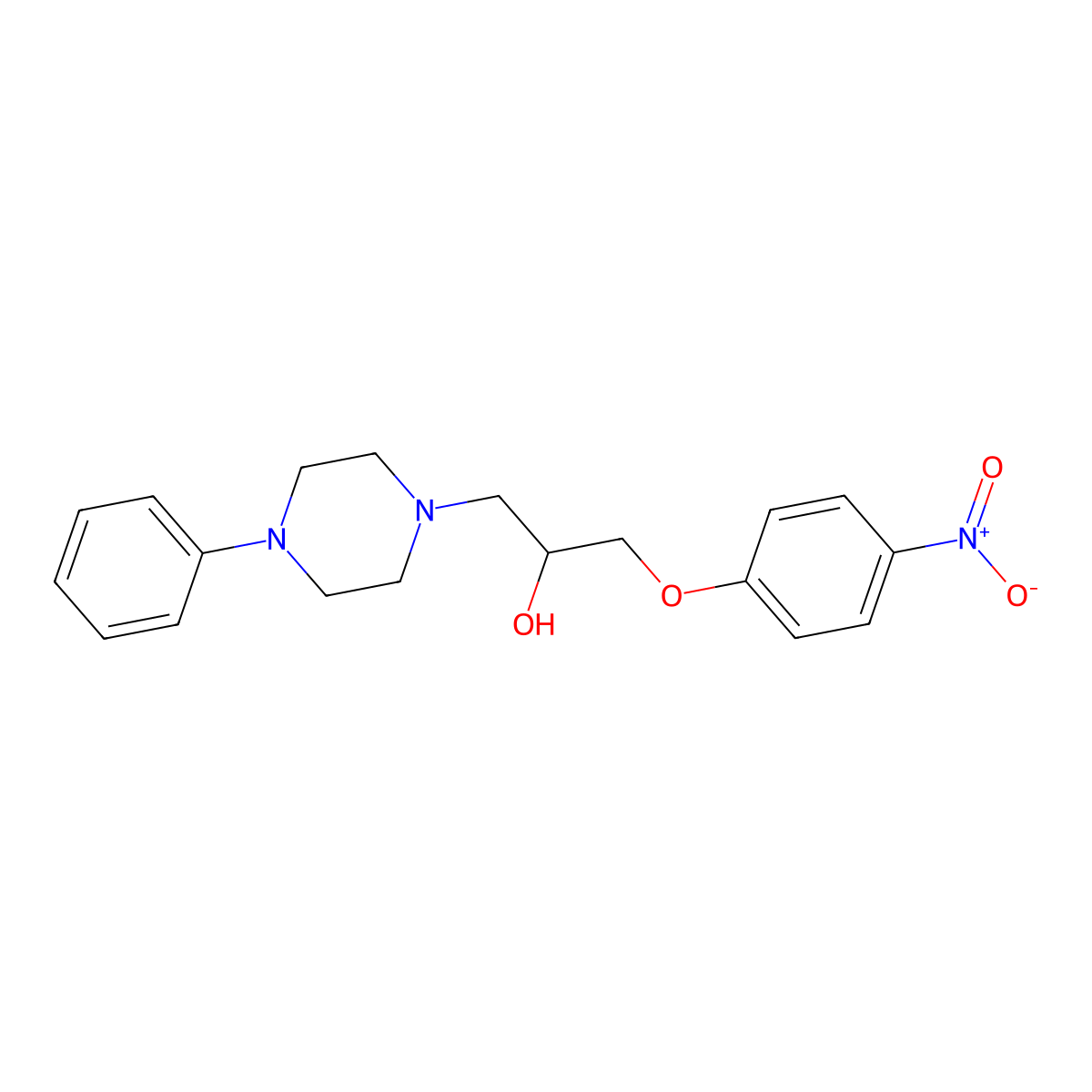 1-(4-Nitrophenoxy)-3-(4-phenylpiperazin-1-yl)propan-2-ol molecular structure, CAS 64511-26-8