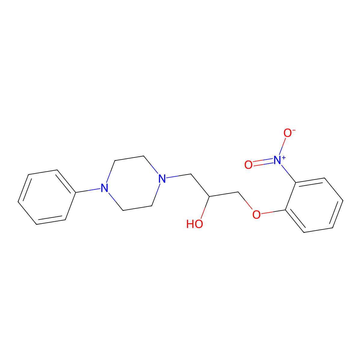 1-(2-Nitrophenoxy)-3-(4-phenylpiperazin-1-yl)propan-2-ol molecular structure, CAS 64511-55-3
