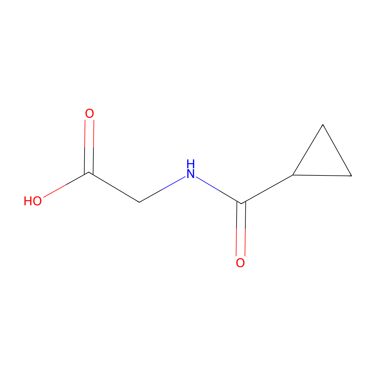 Glycine, N-(cyclopropylcarbonyl)- molecular structure, CAS 64513-70-8