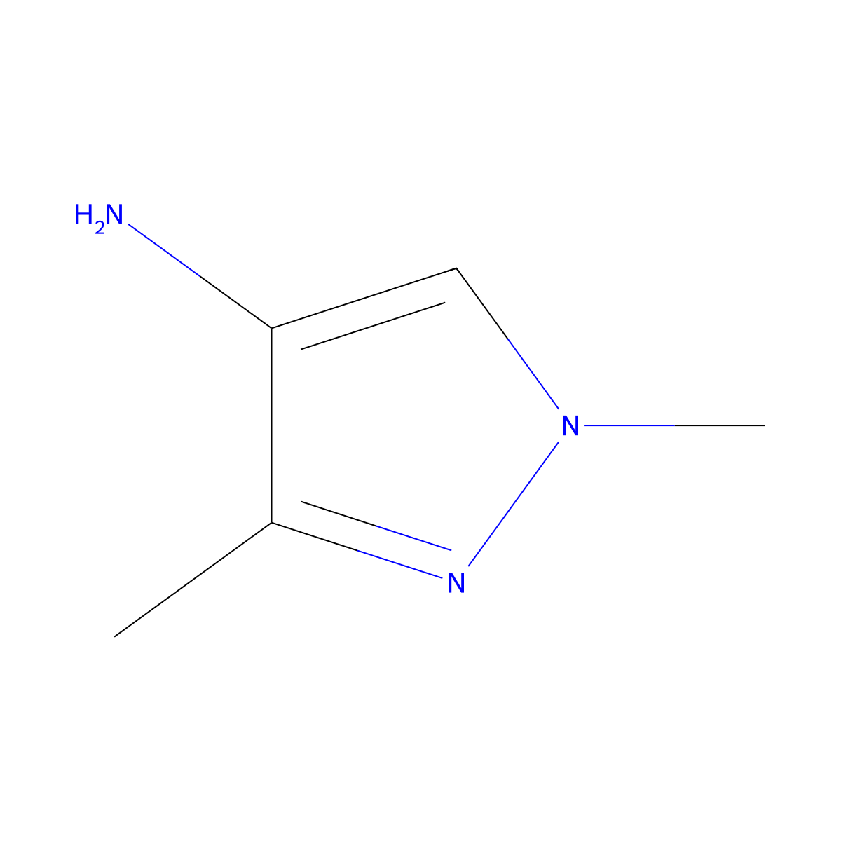 1,3-dimethyl-1H-pyrazol-4-amine molecular structure, CAS 64517-88-0