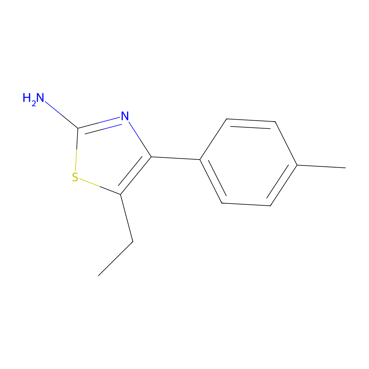 5-Ethyl-4-(4-methylphenyl)-1,3-thiazol-2-amine molecular structure, CAS 64517-90-4