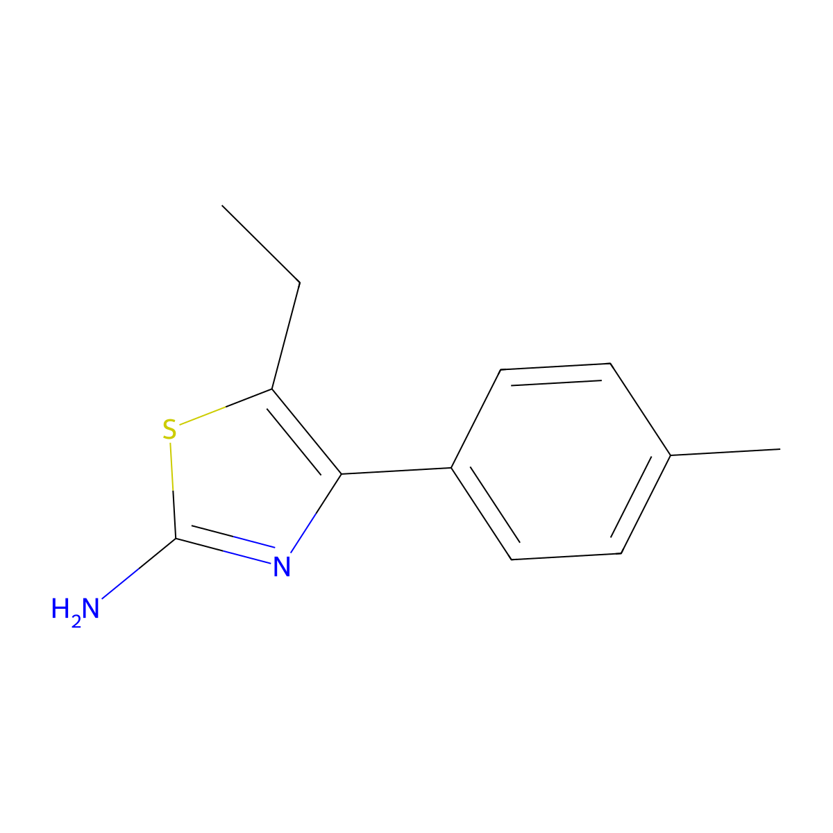 5-Ethyl-4-(4-methylphenyl)-1,3-thiazol-2-amine molecular structure, CAS 64517-90-4