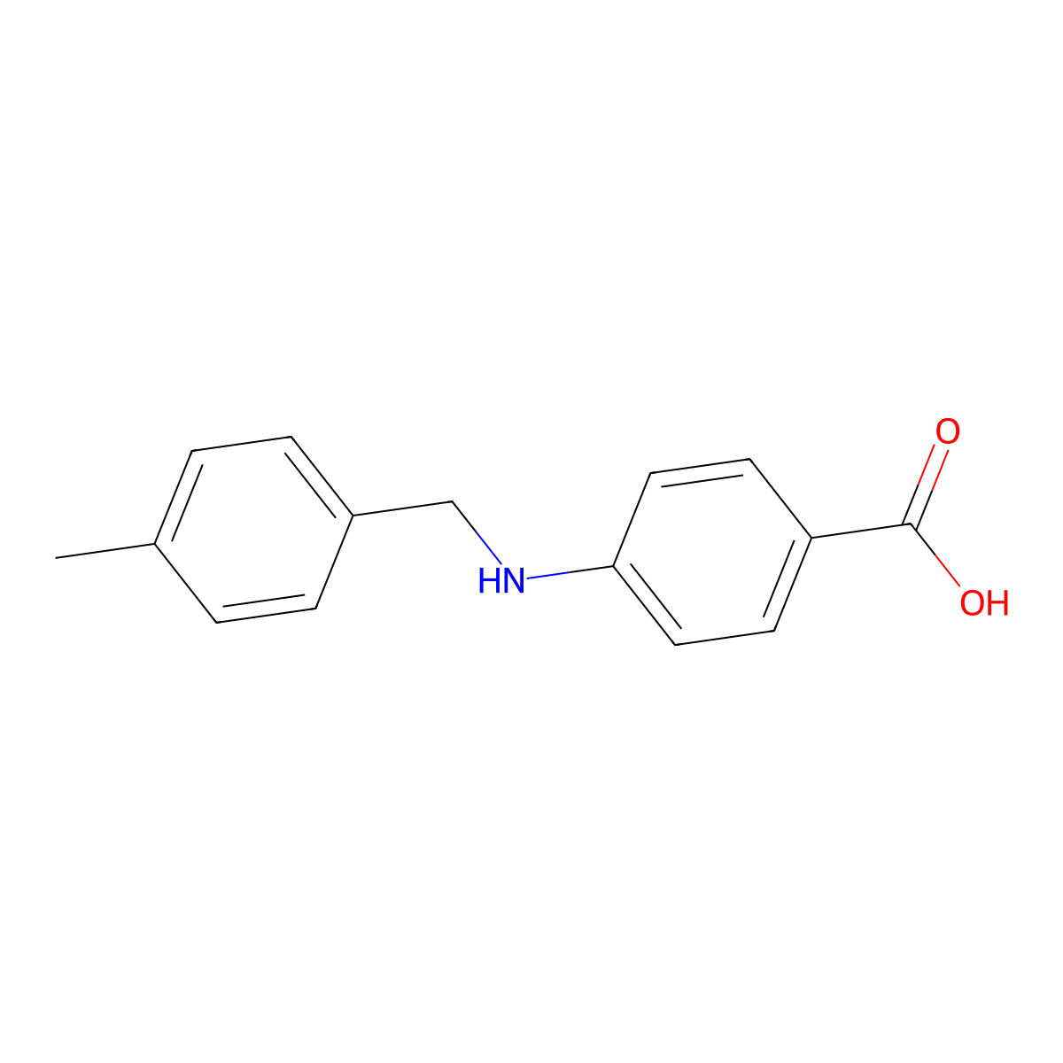 4-[(4-Methylbenzyl)amino]benzoic acid molecular structure, CAS 64518-48-5