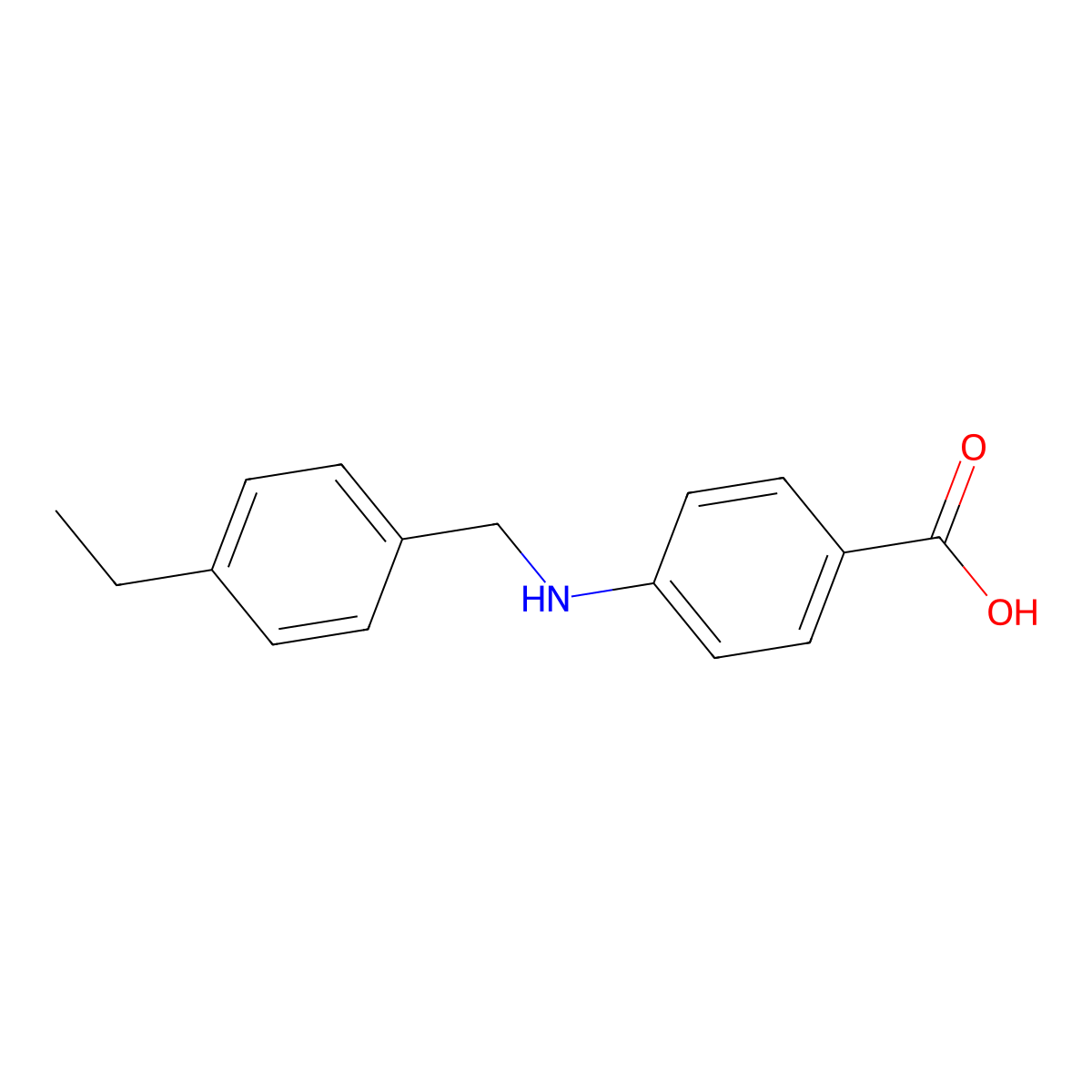 4-[[(4-Ethylphenyl)methyl]amino]benzoic acid molecular structure, CAS 64518-49-6