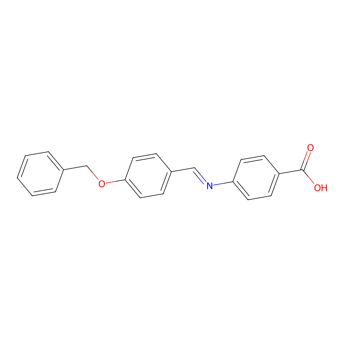 4-(((4-(Phenylmethoxy)phenyl)methylene)amino)benzoic acid molecular structure, CAS 64518-90-7