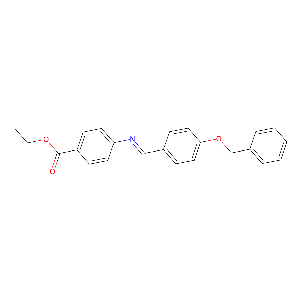 Ethyl 4-[(4-phenylmethoxyphenyl)methylideneamino]benzoate molecular structure, CAS 64518-91-8
