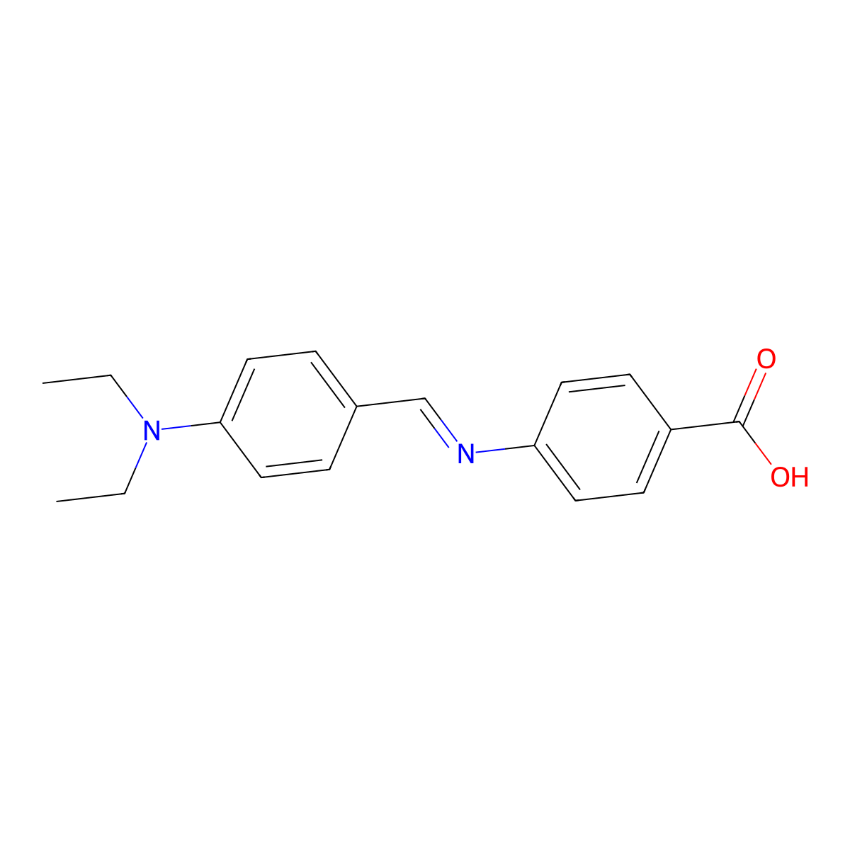 4-[(E)-{[4-(Diethylamino)phenyl]methylidene}amino]benzoic acid molecular structure, CAS 64518-99-6