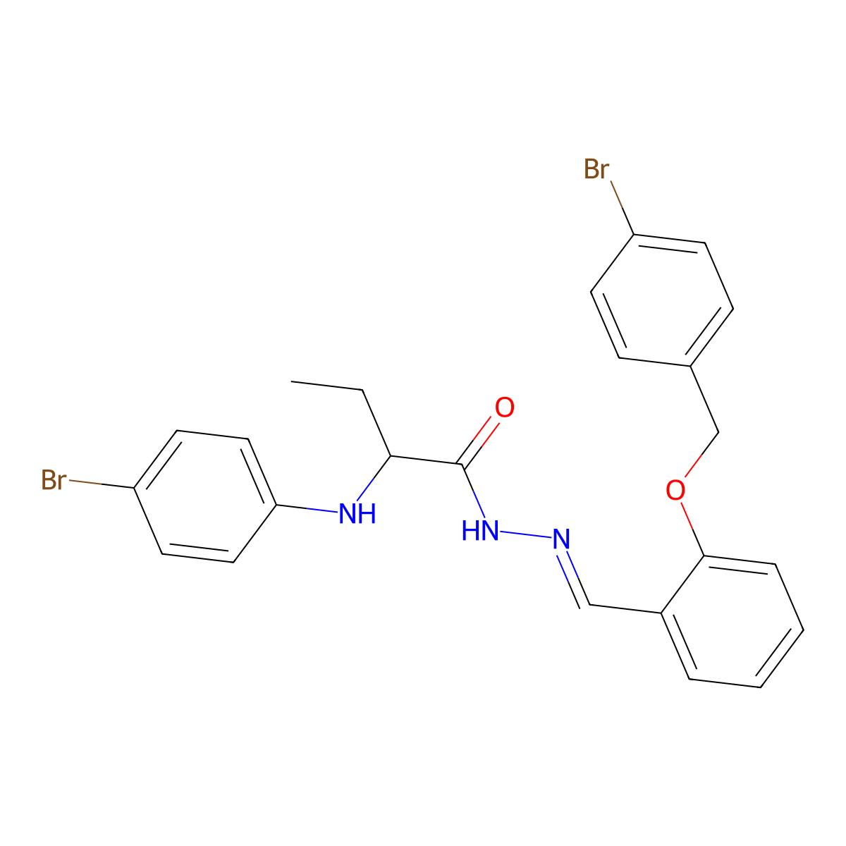 2-(4-bromoanilino)-N-[[2-[(4-bromophenyl)methoxy]phenyl]methylideneamino]butanamide molecular structure, CAS 6452-38-6
