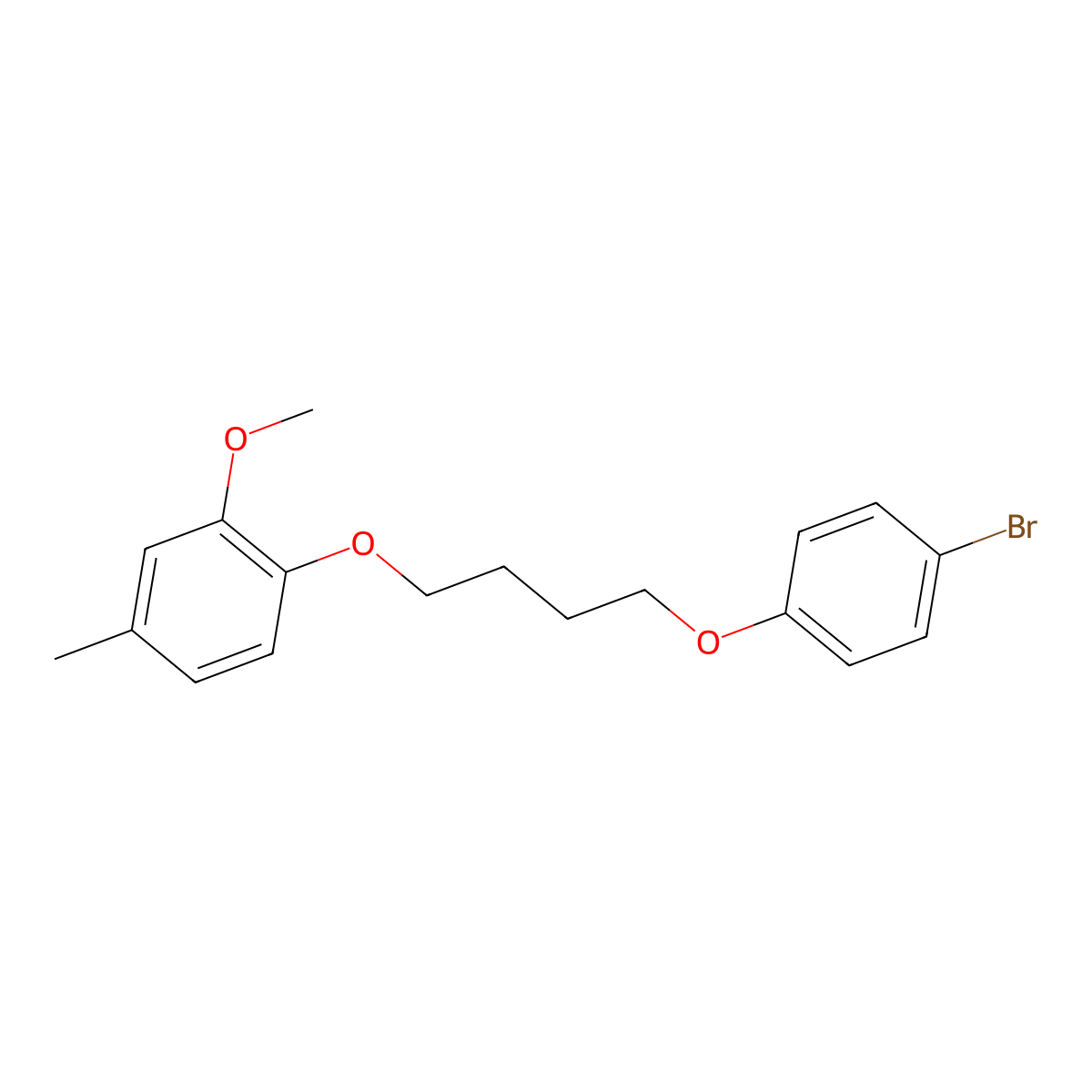 1-[4-(4-Bromophenoxy)butoxy]-2-methoxy-4-methylbenzene molecular structure, CAS 6452-40-0
