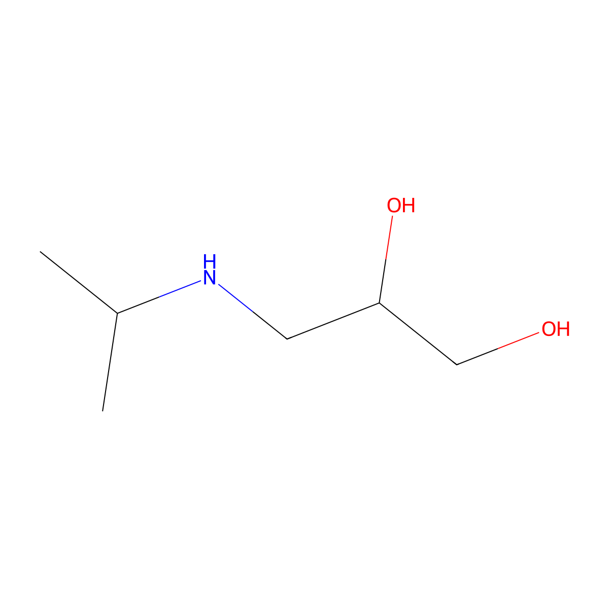 3-Isopropylamino-1,2-propanediol molecular structure, CAS 6452-57-9