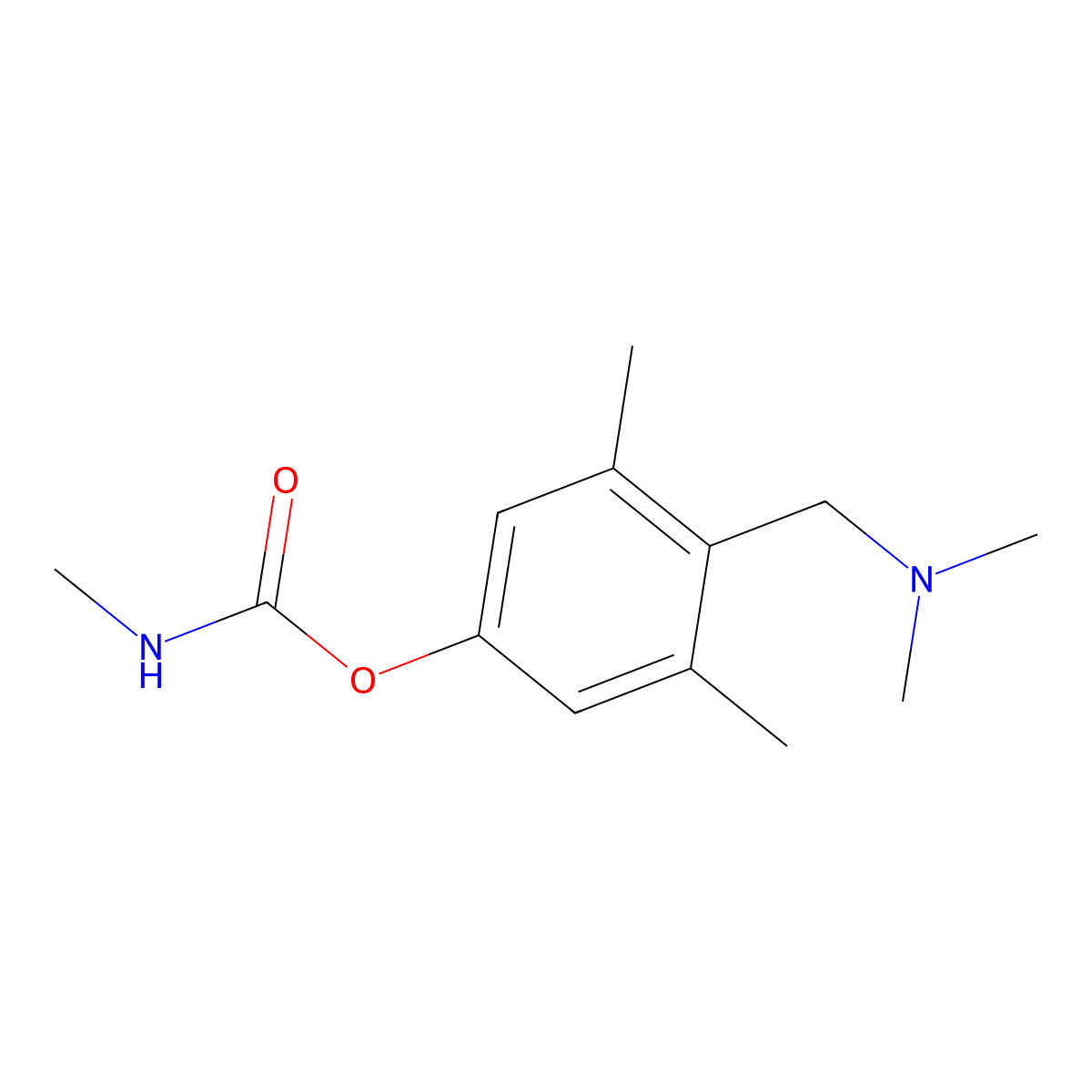 Methyl 4-((dimethylamino)methyl)-3,5-dimethylphenylcarbamate molecular structure, CAS 6452-64-8
