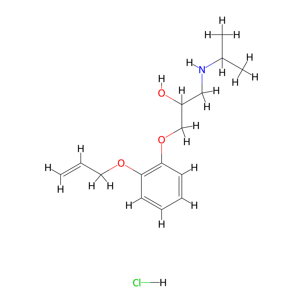 Oxprenolol Hydrochloride molecular structure, CAS 6452-73-9