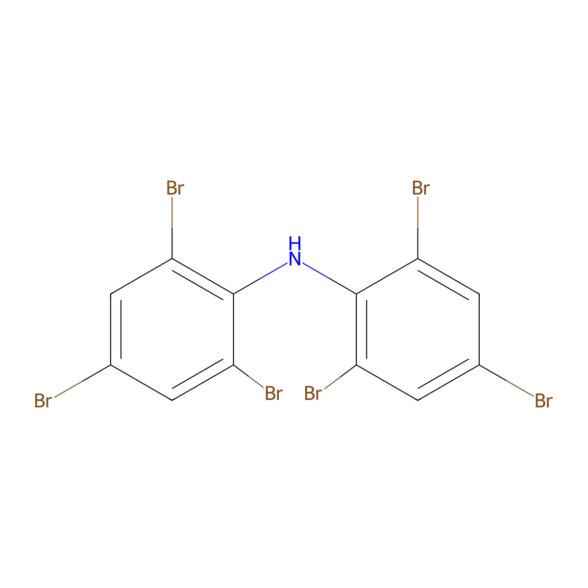 Benzenamine,2,4,6-tribromo-N-(2,4,6-tribromophenyl)- molecular structure, CAS 64524-09-0