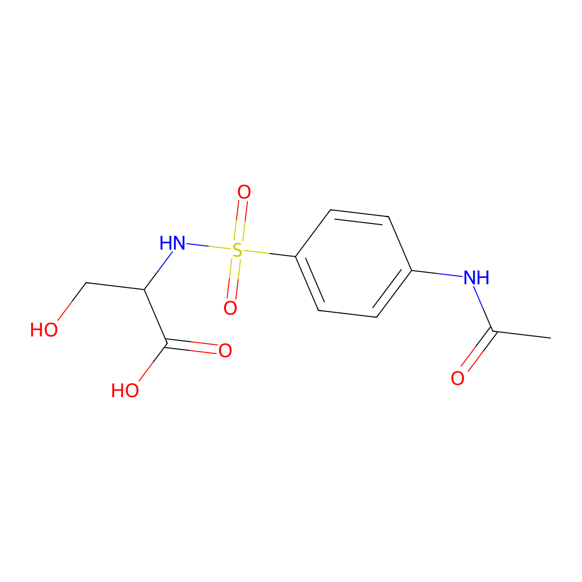 N-[[4-(Acetylamino)phenyl]sulfonyl]serine molecular structure, CAS 64527-20-4