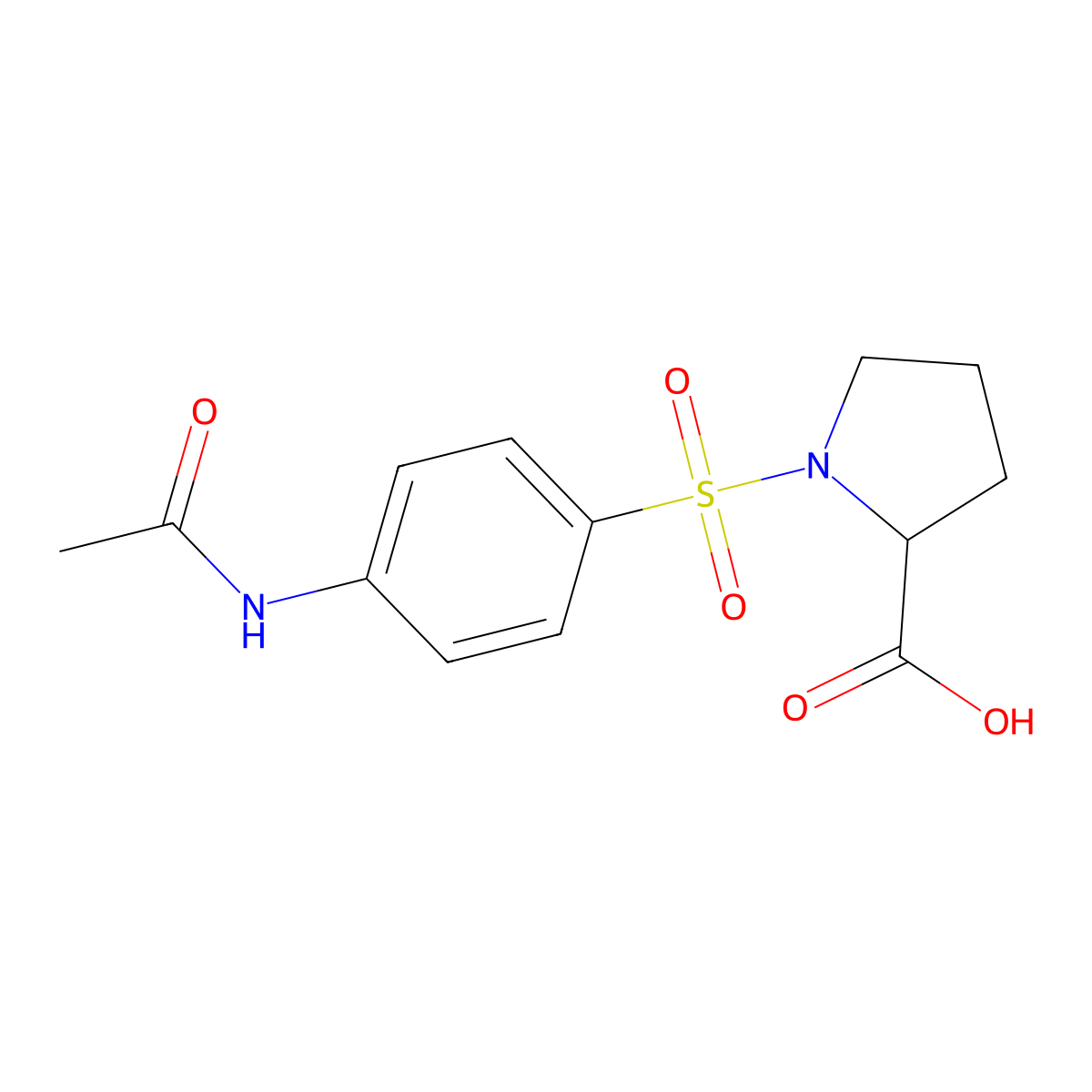 1-{[4-(Acetylamino)phenyl]sulfonyl}pyrrolidine-2-carboxylic acid molecular structure, CAS 64527-22-6